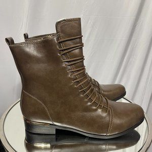 Extreme by Eddie Marc Jackie Lace Combat Boot Bootie Faux Leather 11